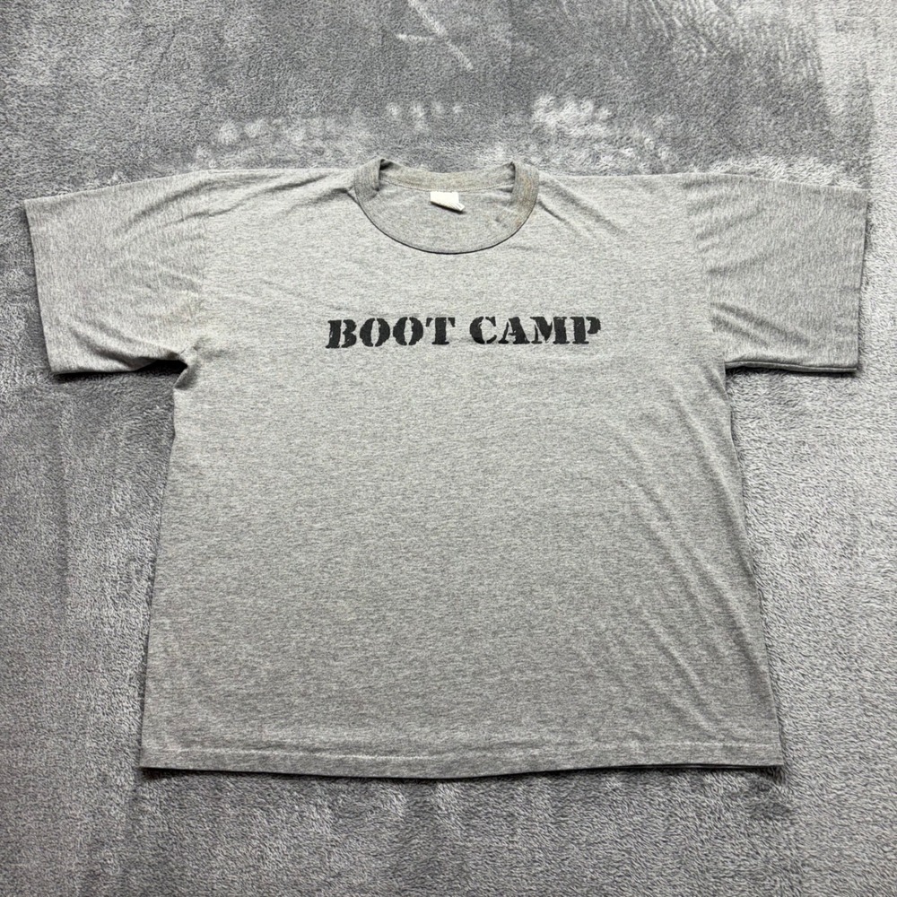 Unbranded Boot Camp T-Shirt Mens Large Gray Good Vintage Military PT Graphic Tee